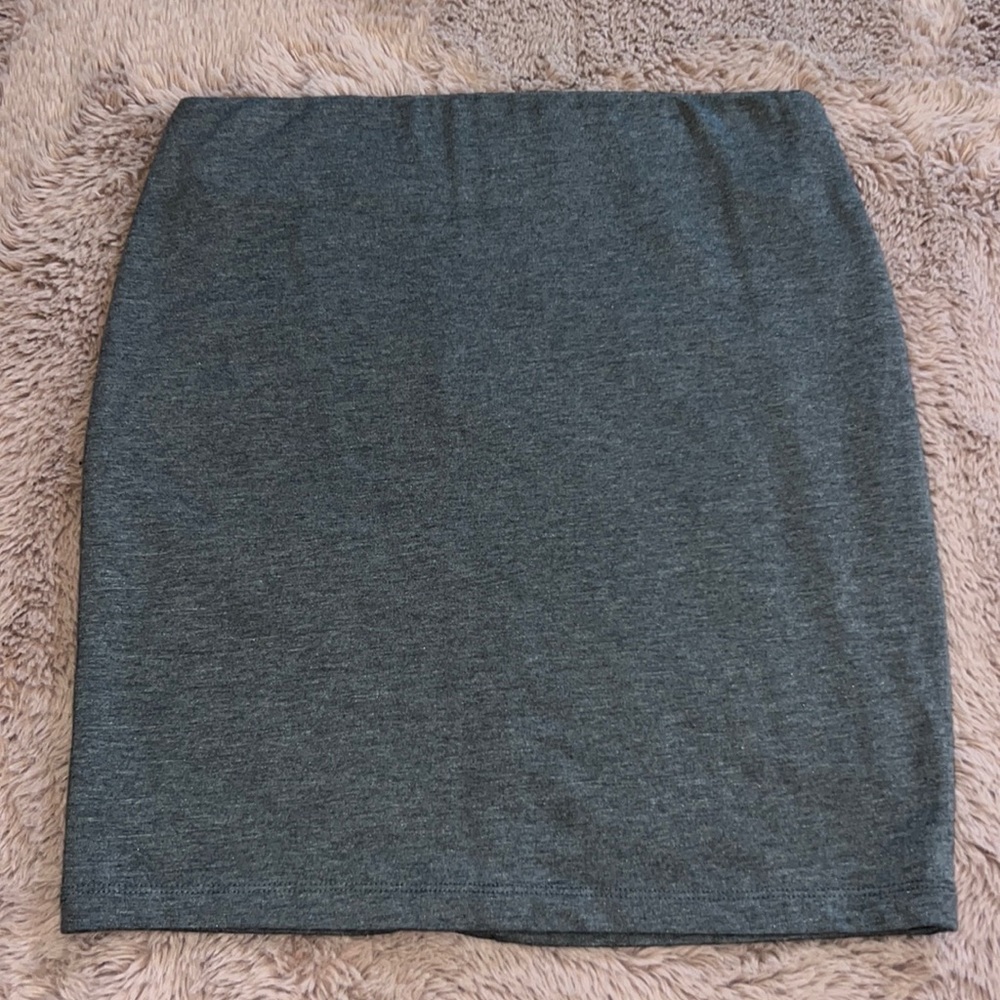 Halogen grey zipper back elastic high rise gray mini skirt pencil midi Small​